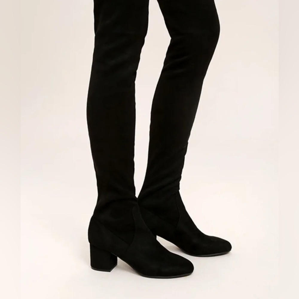 NWOB Steve Madden Issac Faux Suede Over the Knee Heeled Boots Size 8.5 - Picture 2 of 8